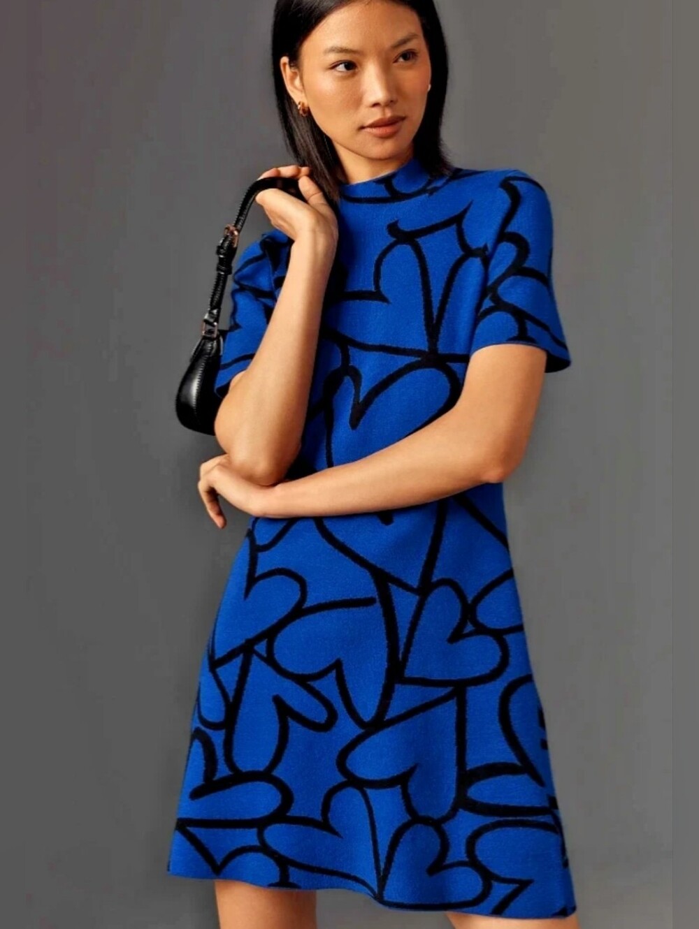 Anthropologie Nina Mod Mini Dress With Hearts Motif